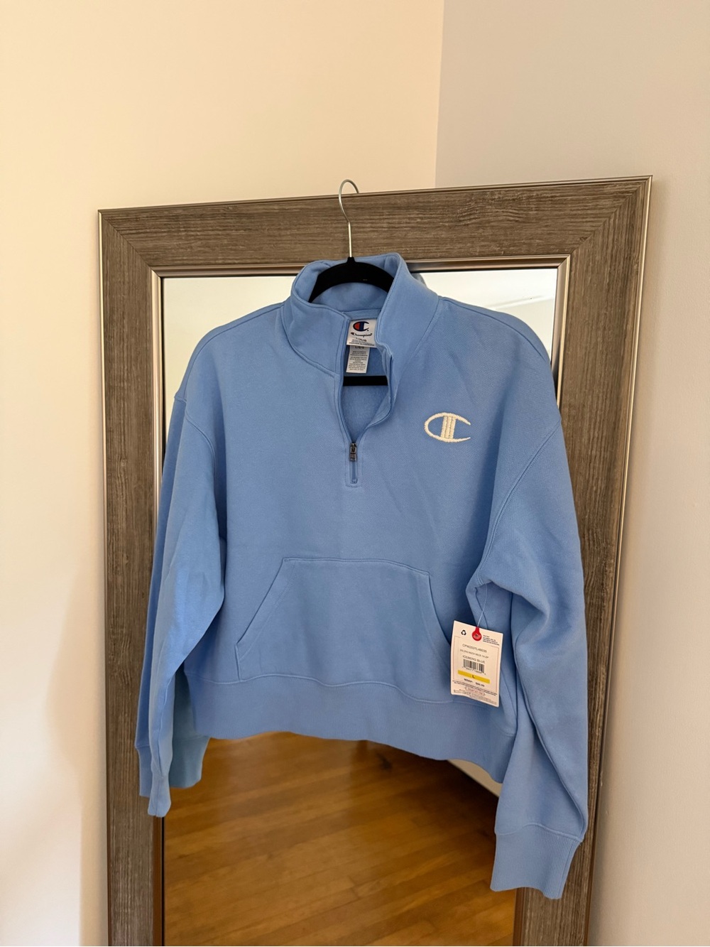 Champion womens Light Blue Quarter-Zip Sweatshirt